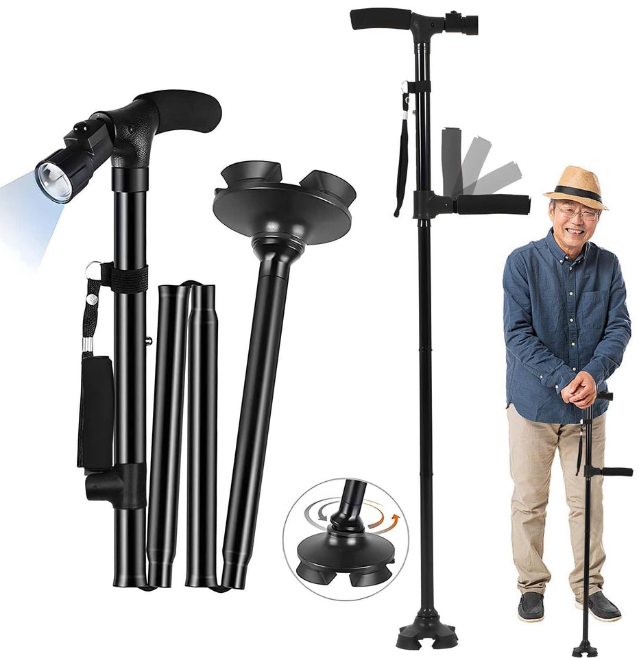 BASTON PARA CAMINAR PLEGABLE CON LUZ LED