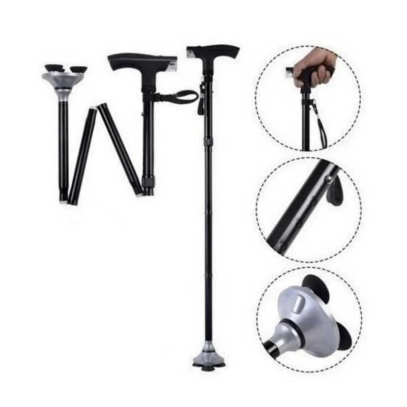 BASTON PARA CAMINAR PLEGABLE CON LUZ LED
