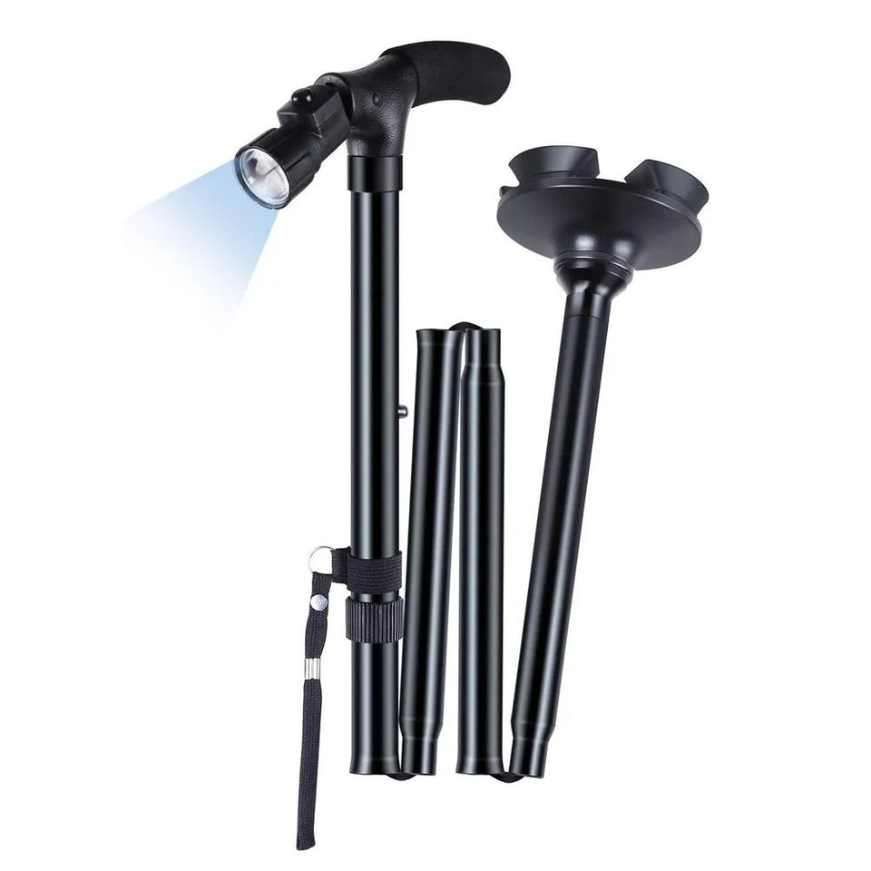 BASTON PARA CAMINAR PLEGABLE CON LUZ LED