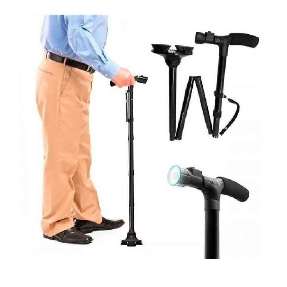 BASTON PARA CAMINAR PLEGABLE CON LUZ LED