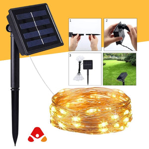 LUCES LED DECORATIVA CON PANEL SOLAR 20 METROS