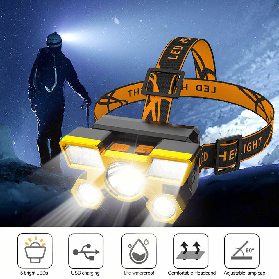 LINTERNA MINERO 5 LED RECARGABLE